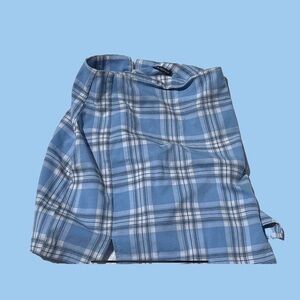 Brandy Melville Light Blue Plaid Skirt